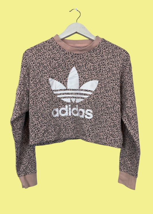 Crop, Φούτερ Γυναικεία Μπλούζα ADIDAS σε Παλ Ροζ χρώμα (Medium)