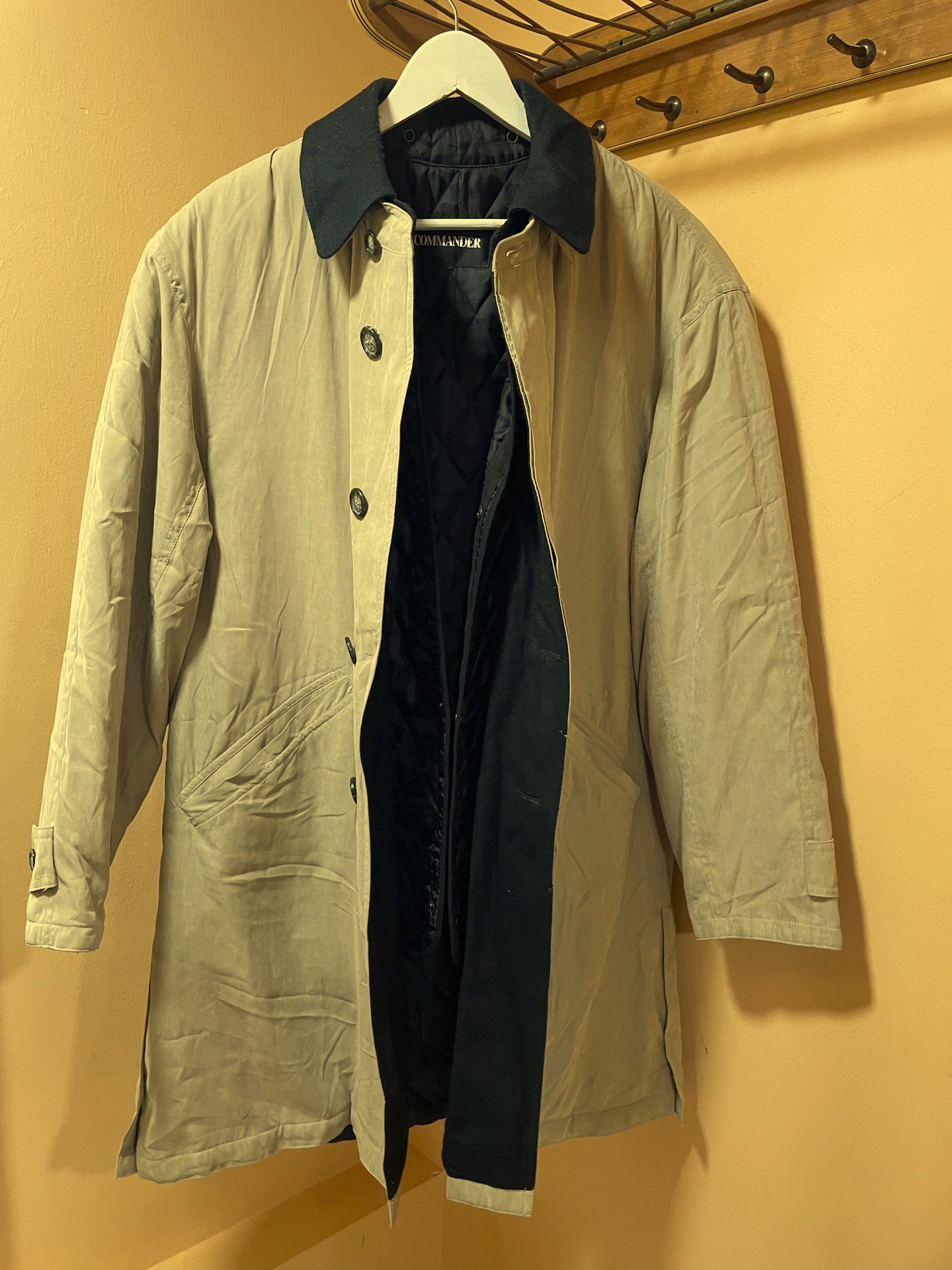 Vintage, Ανδρικό Μπουφάν COMMANDER με Αποσπώμενο εσωτερικό Γιλέκο σε Ανοιχτό Λαδί χρώμα (Άνετο L)