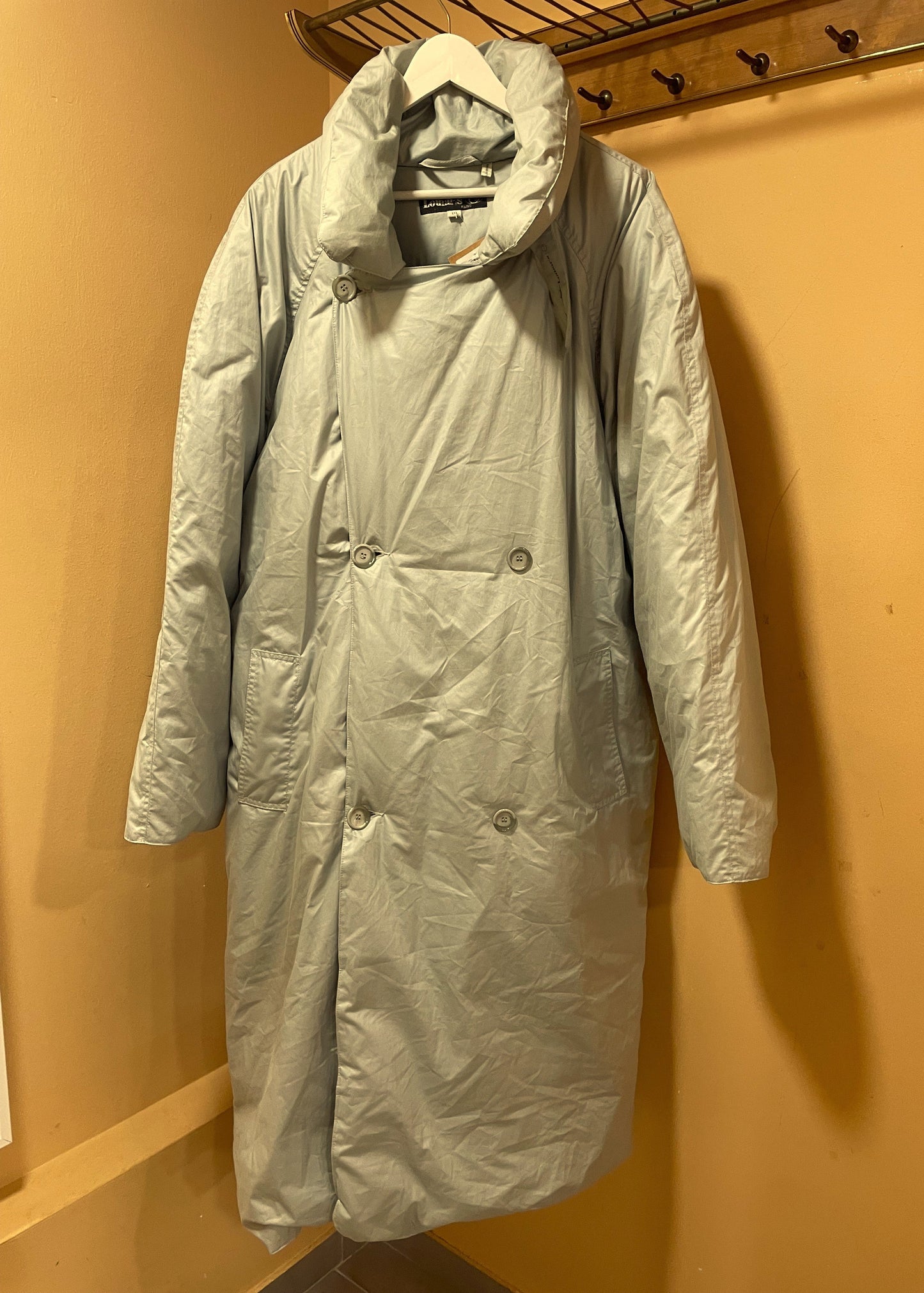 Vintage, Βαμβακερό, Μακρύ Ανδρικό Μπουφάν LOTHARS Paris σε Σιέλ του Πάγου χρώμα (Άνετο XL)