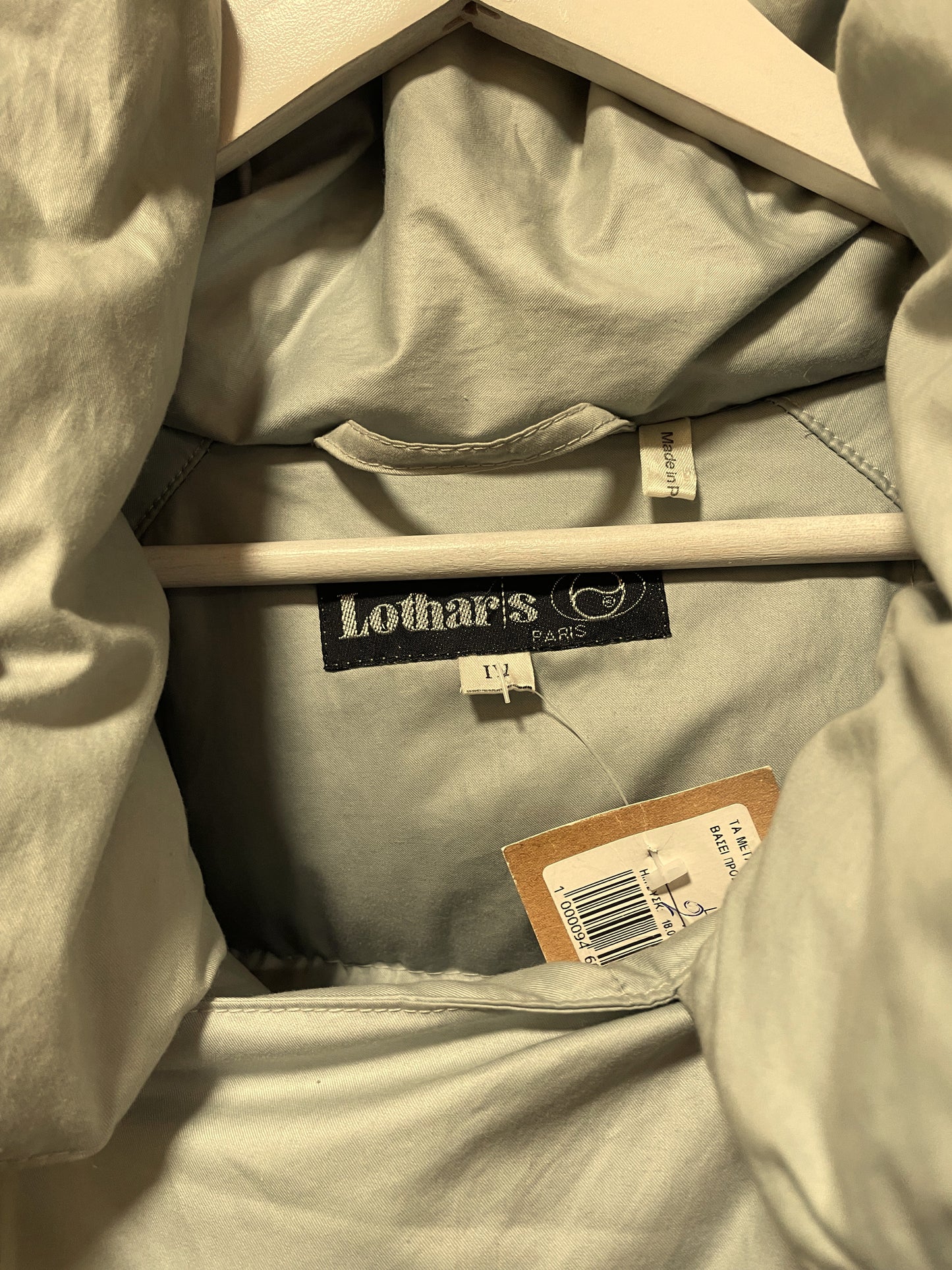 Vintage, Βαμβακερό, Μακρύ Ανδρικό Μπουφάν LOTHARS Paris σε Σιέλ του Πάγου χρώμα (Άνετο XL)