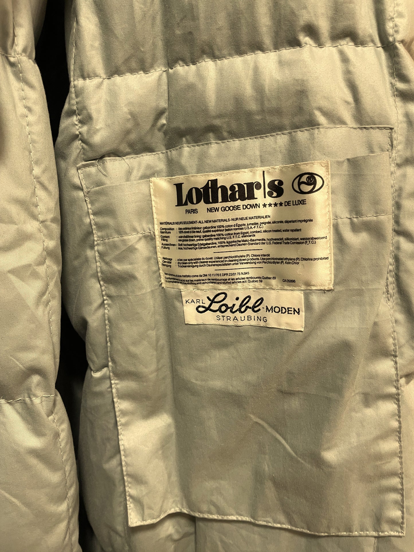 Vintage, Βαμβακερό, Μακρύ Ανδρικό Μπουφάν LOTHARS Paris σε Σιέλ του Πάγου χρώμα (Άνετο XL)