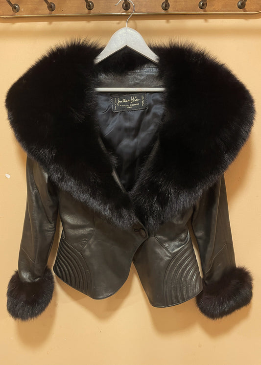 UNIQUE ITEM - Δερμάτινο Γυναικείο Τζάκετ του Σχεδιαστή JEAN CLAUDE JITROIS Paris σε Μαύρο χρώμα με Bronze υποτόνους (S/M)