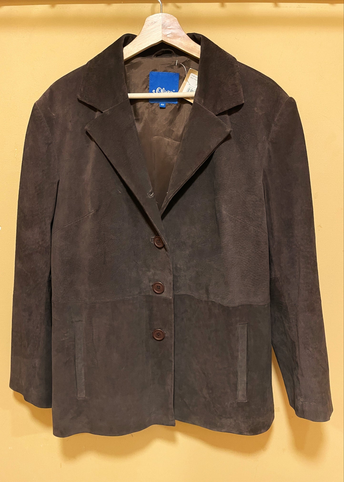 Δερμάτινο / Καστόρ Γυναικείο Τζάκετ S.OLIVER σε Σκούρο Καφέ χρώμα (Άνετο M/L - 40 (EUR))