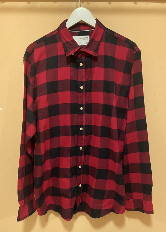 Καρό, Ανδρικό Πουκάμισο SELECTED / HOMME σε Βαθύ Κόκκινο