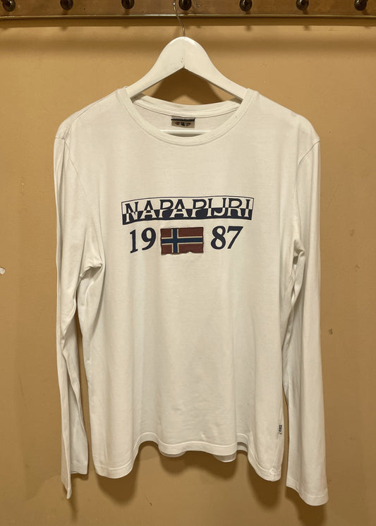 Ανδρική, Μακό, Μακρυμάνικη Μπλούζα NAPAPIJRI σε Λευκό