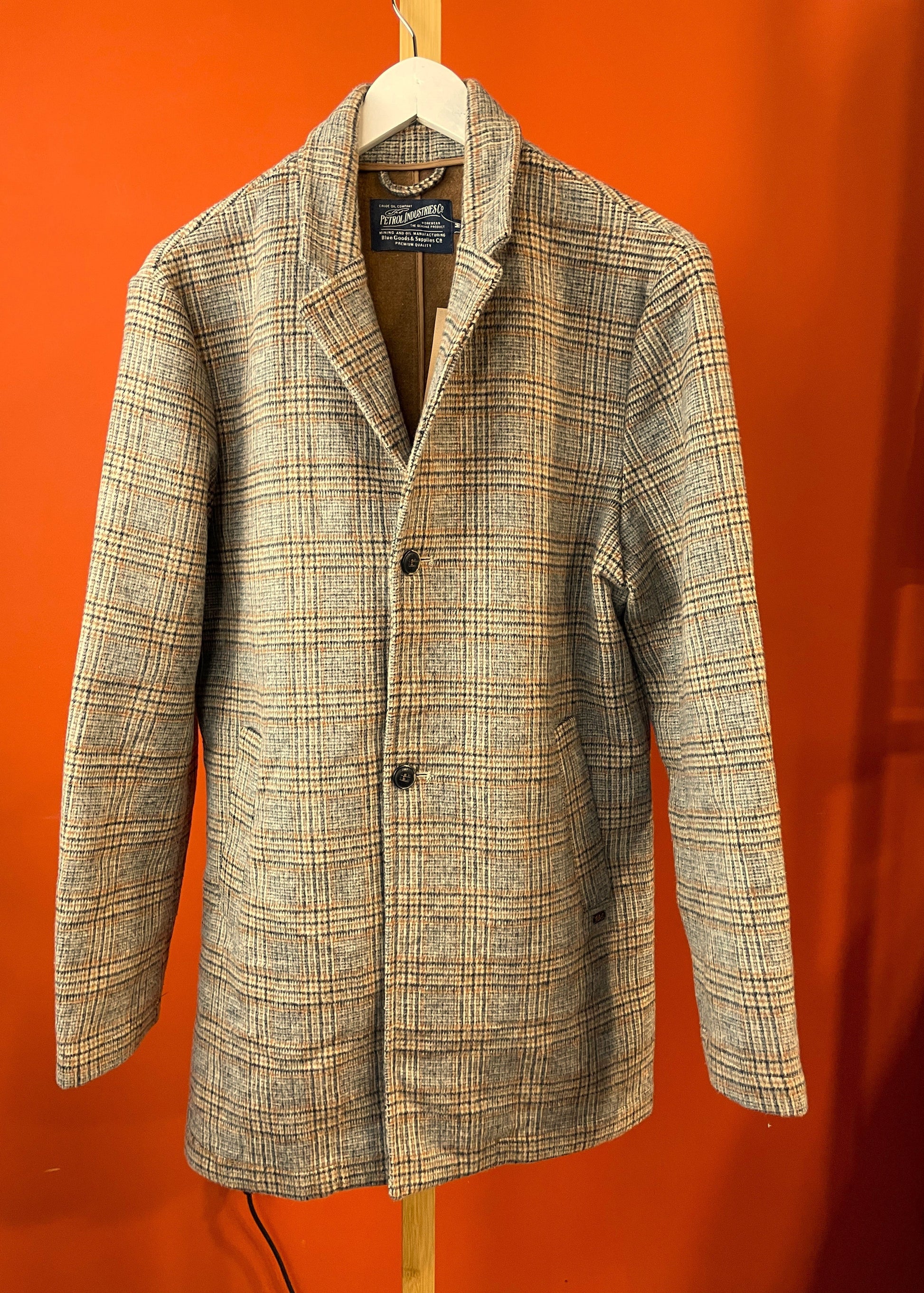 Καρό Ανδρικό Παλτό PETROL INDUSTRIES Co σε Καφέ Χρώμα (Medium)