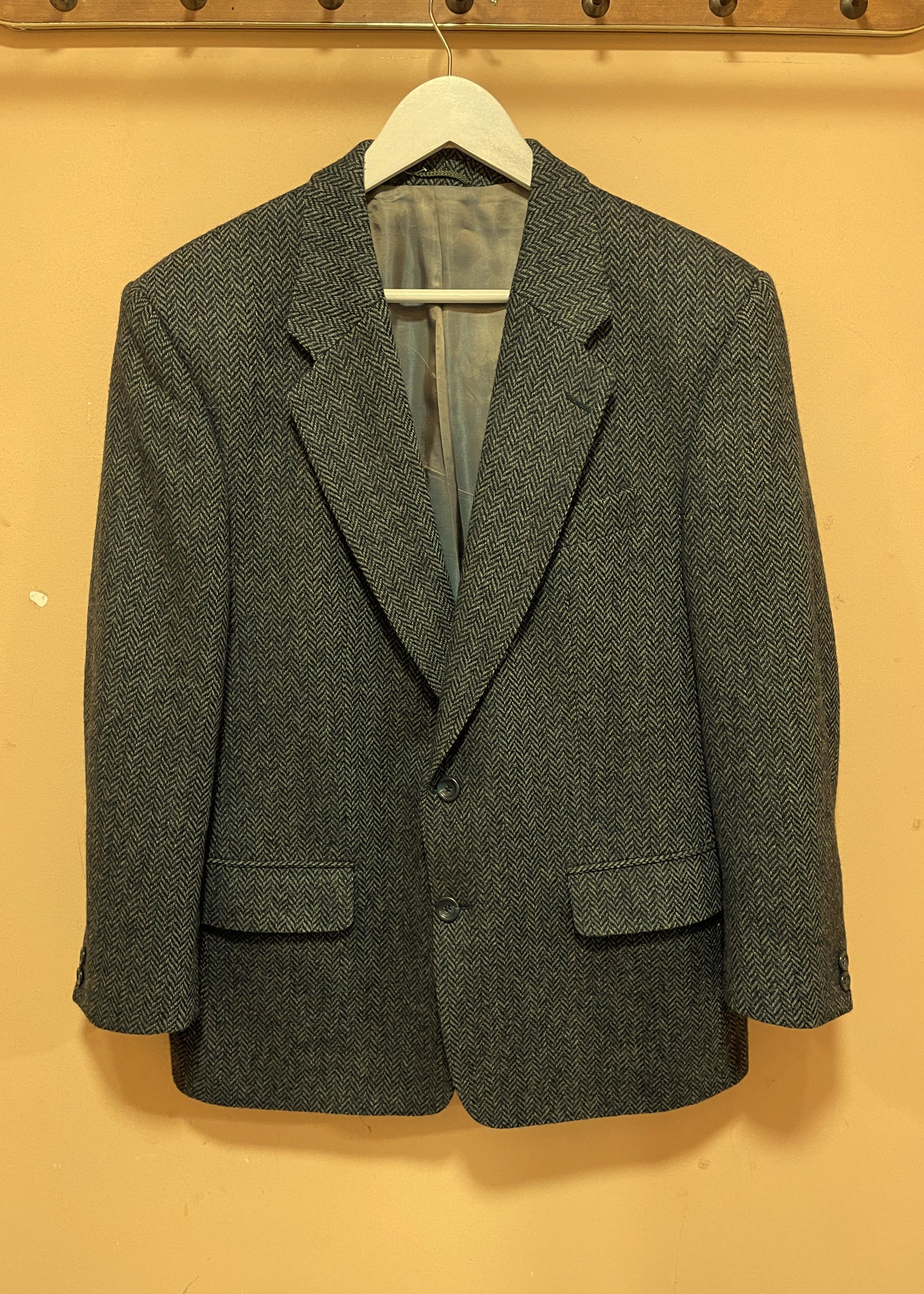 Vintage Ανδρικό Σακάκι σε Ψαροκόκκαλο TOPAS DESIGN σε Σκούρο, Κυπαρισσί Χρώμα