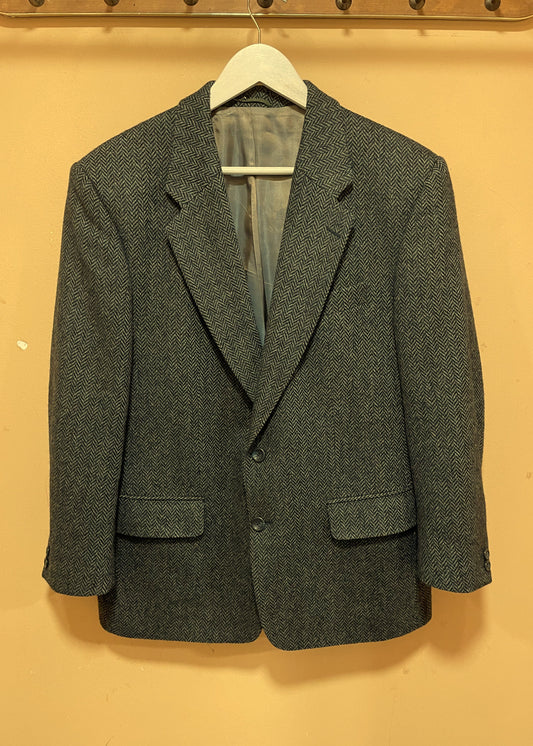 Vintage Ανδρικό Σακάκι σε Ψαροκόκκαλο TOPAS DESIGN σε Σκούρο, Κυπαρισσί Χρώμα