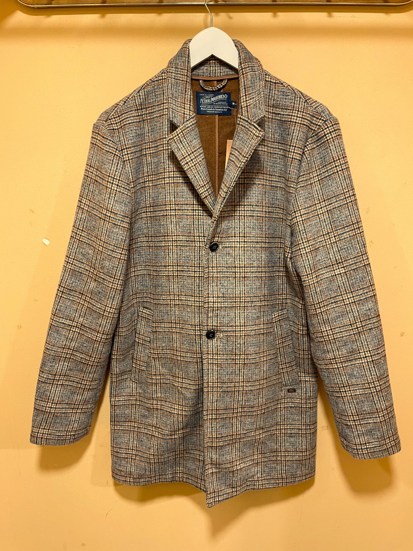Καρό Ανδρικό Παλτό PETROL INDUSTRIES Co σε Καφέ Χρώμα (Medium)