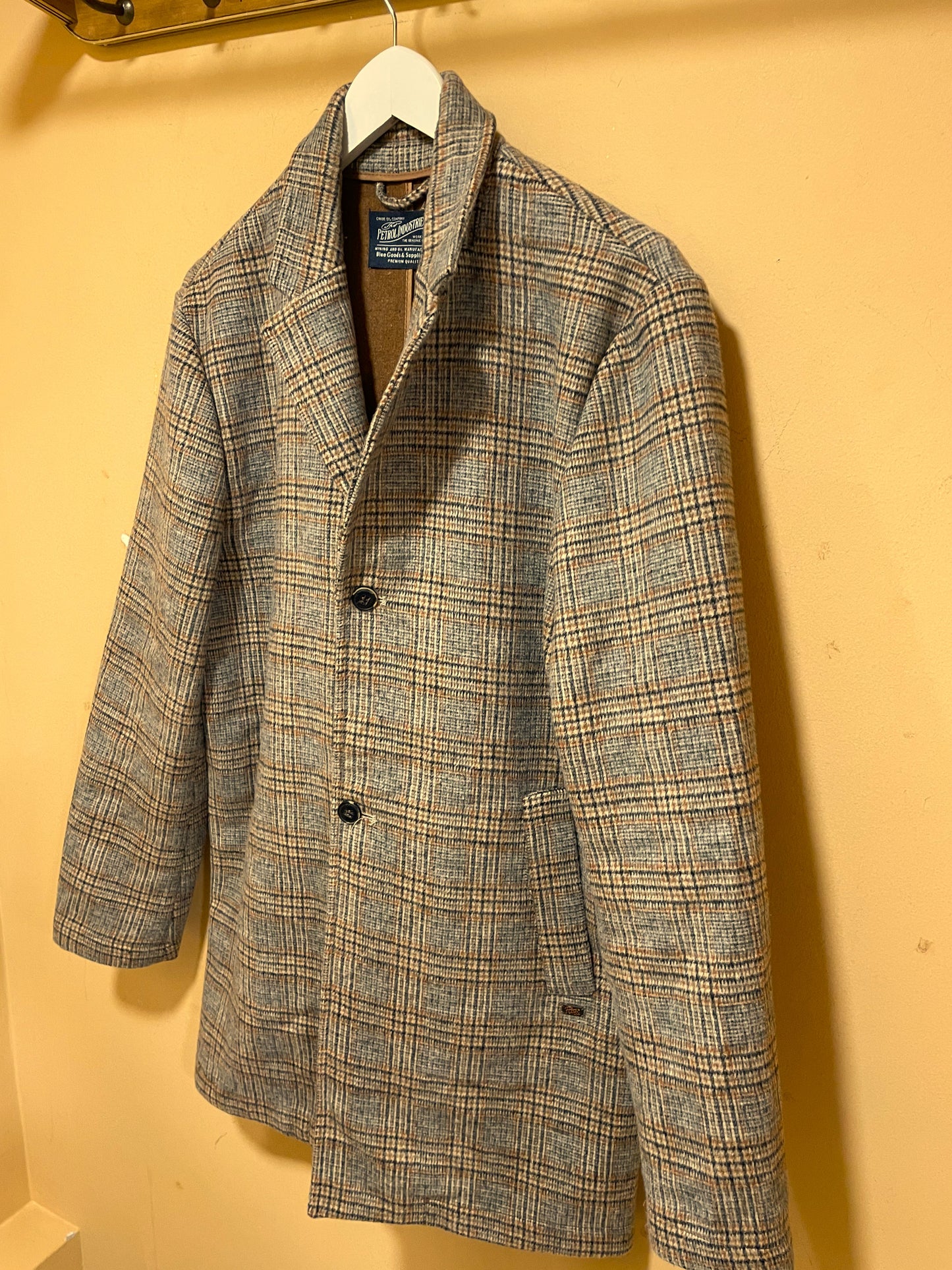 Καρό Ανδρικό Παλτό PETROL INDUSTRIES Co σε Καφέ Χρώμα (Medium)
