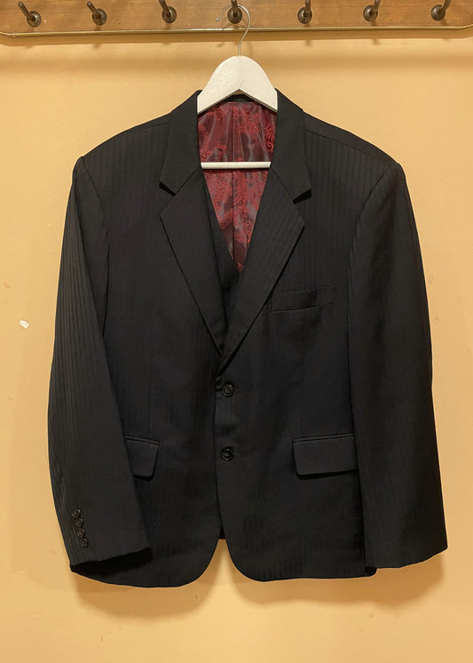 Χειροποίητο, Custom Made Ανδρικό Σετ (Σακάκι + Γιλέκο) σε Μαύρο Χρώμα