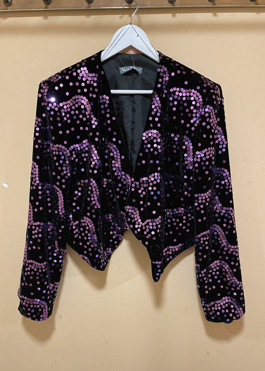 Vintage, Αμπιγιέ, Βελούδινο Τοπ - Ζακέτα VERA MONT σε Σκούρο Μωβ