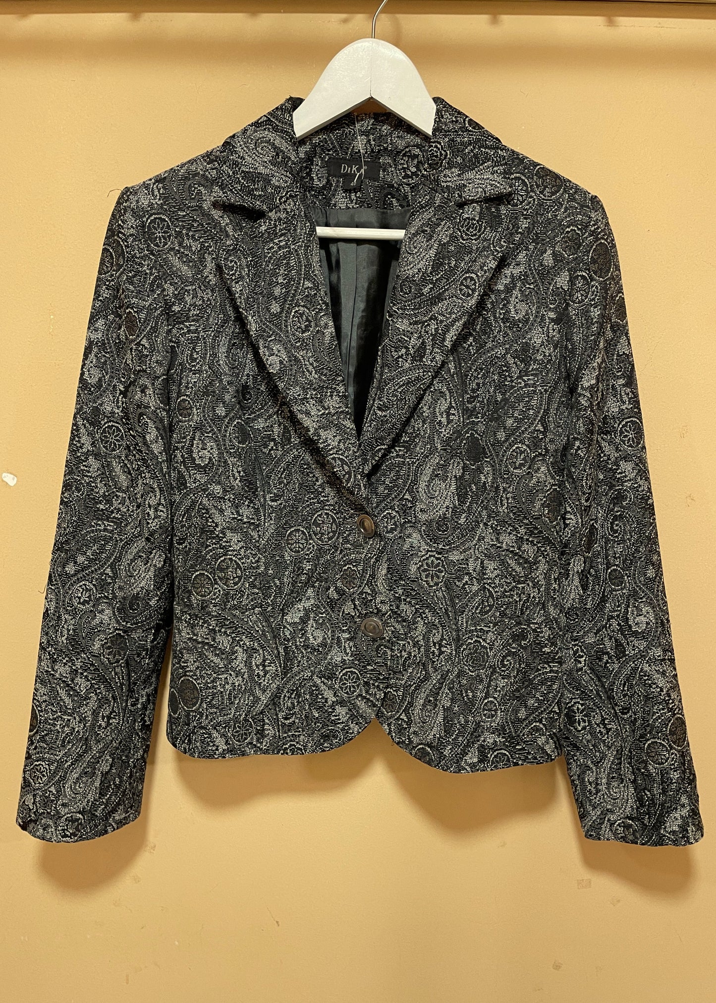 Vintage Γυναικείο Σακάκι DIKA σε Γκρι - Ασημί χρώμα