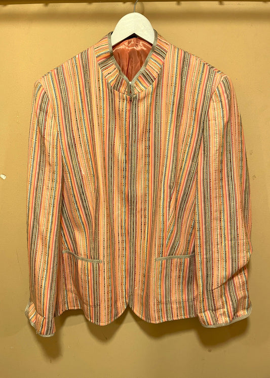 Γυναικείο Σακάκι DELMOD από Βαμβάκι και Μαλλί σε Ροδακινί