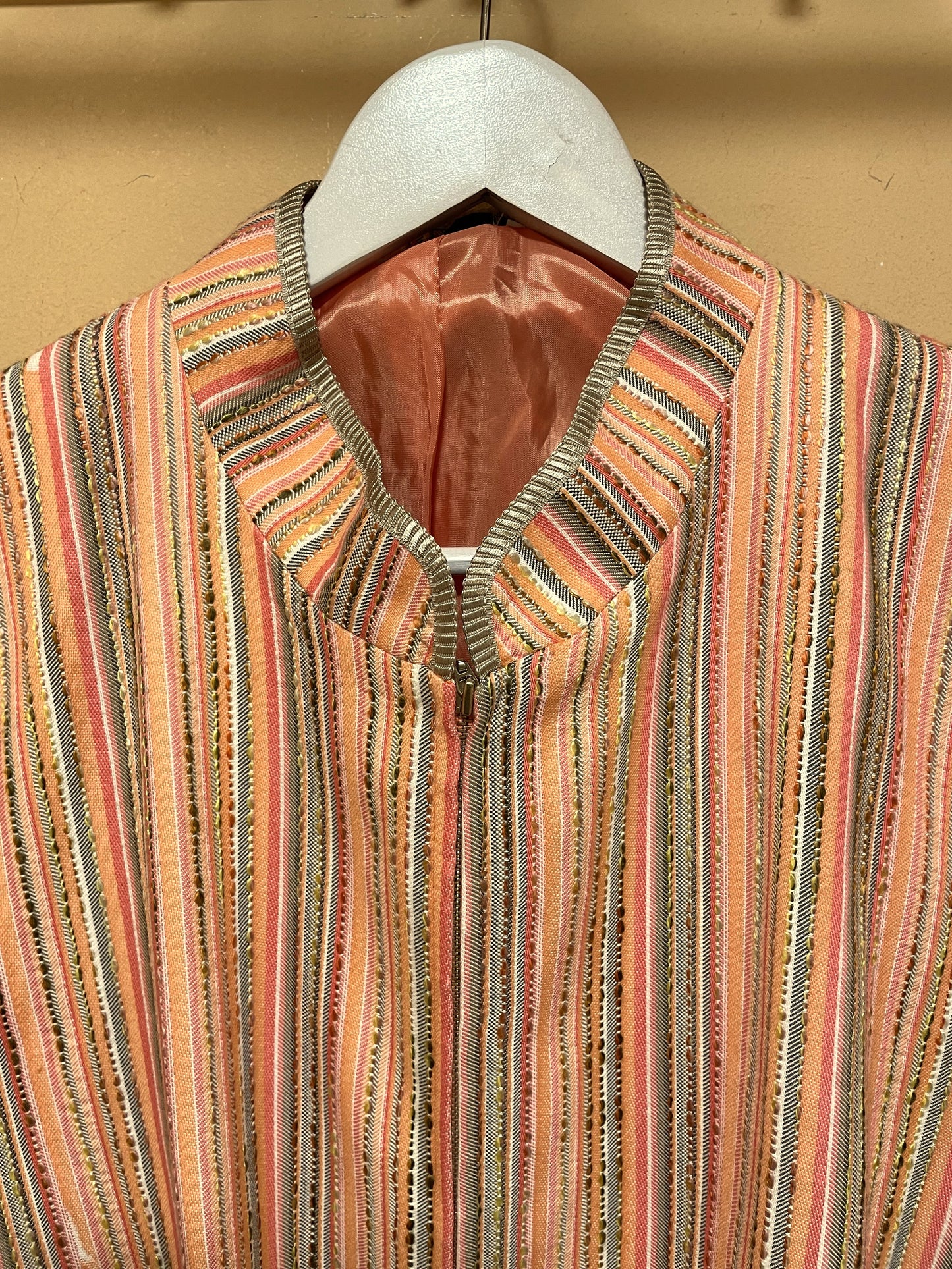 Γυναικείο Σακάκι DELMOD από Βαμβάκι και Μαλλί σε Ροδακινί χρώμα (XL)