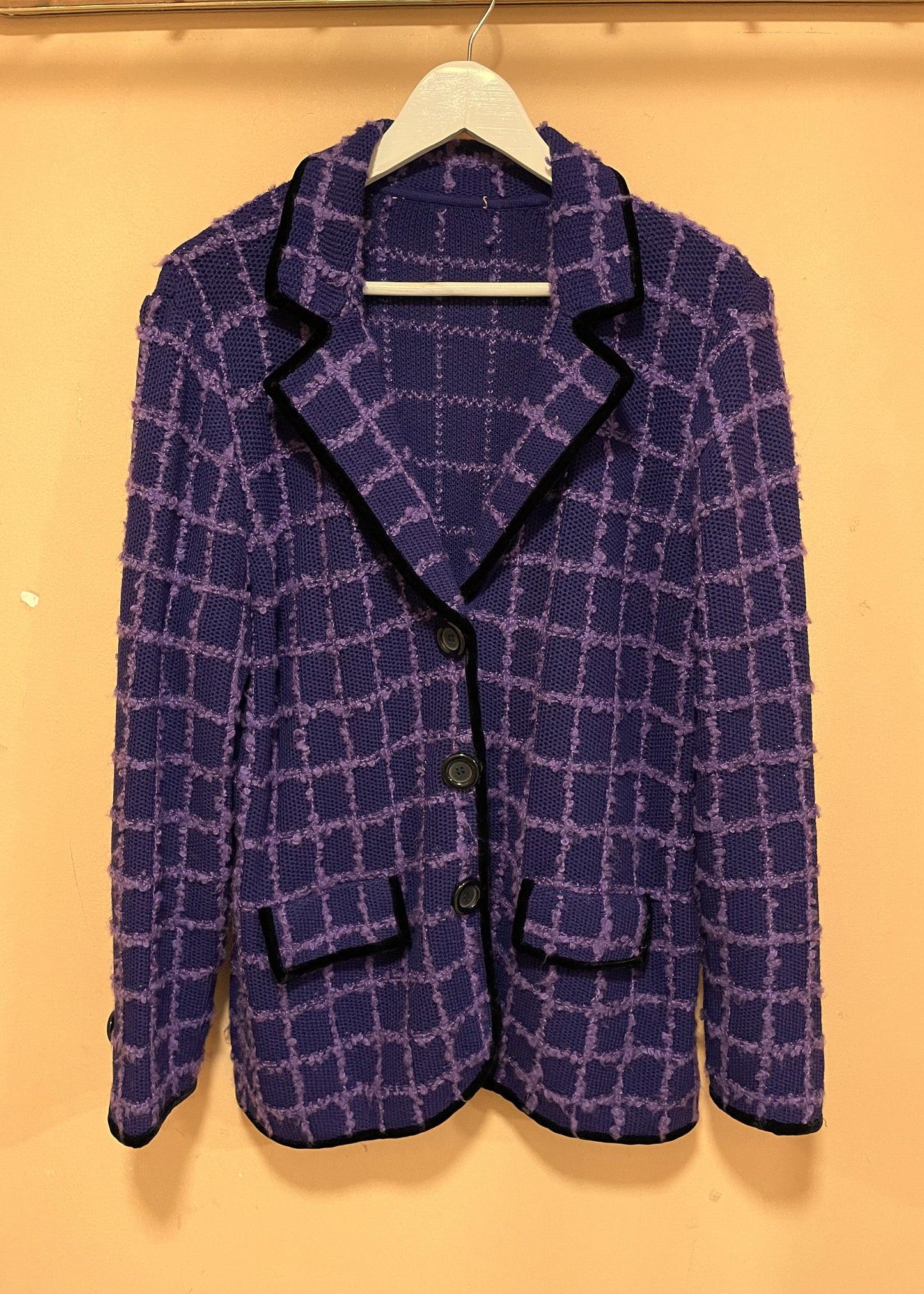 Πλεκτή Γυναικεία Ζακέτα σε Μωβ χρώμα (XL)