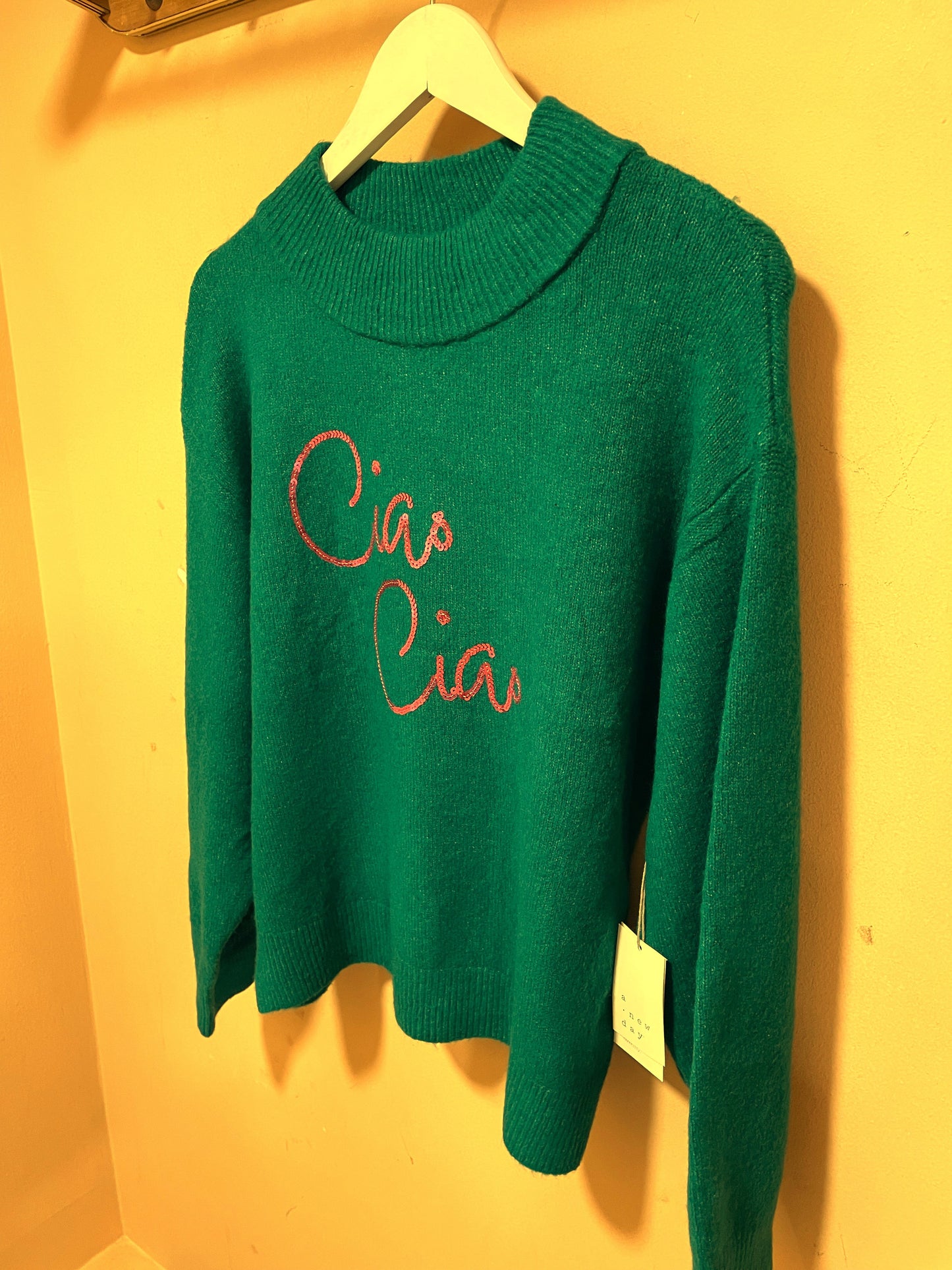 Stock, Γυναικεία Πλεκτή Μπλούζα/ Πουλόβερ A NEW DAY σε πράσινο χρώμα (Άνετο Medium)