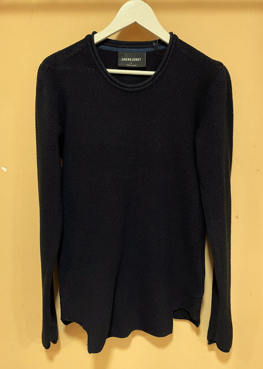 Πλεκτή Ανδρική Μπλούζα ANERKJENDT σε Μαύρο χρώμα (S/M)