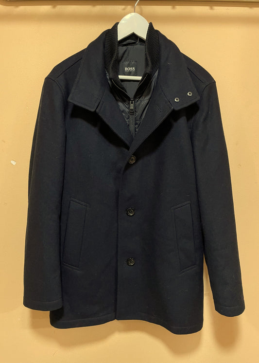 Μάλλινο Ανδρικό Ημίπαλτο HUGO BOSS σε Μαύρο Χρώμα (Medium-No 44)