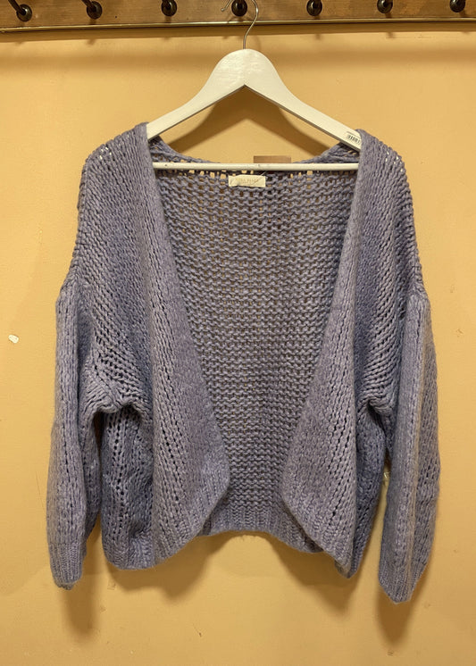 Πλεκτή Γυναικεία Ζακέτα MIKA ELLES Paris σε Λιλά χρώμα (XL)