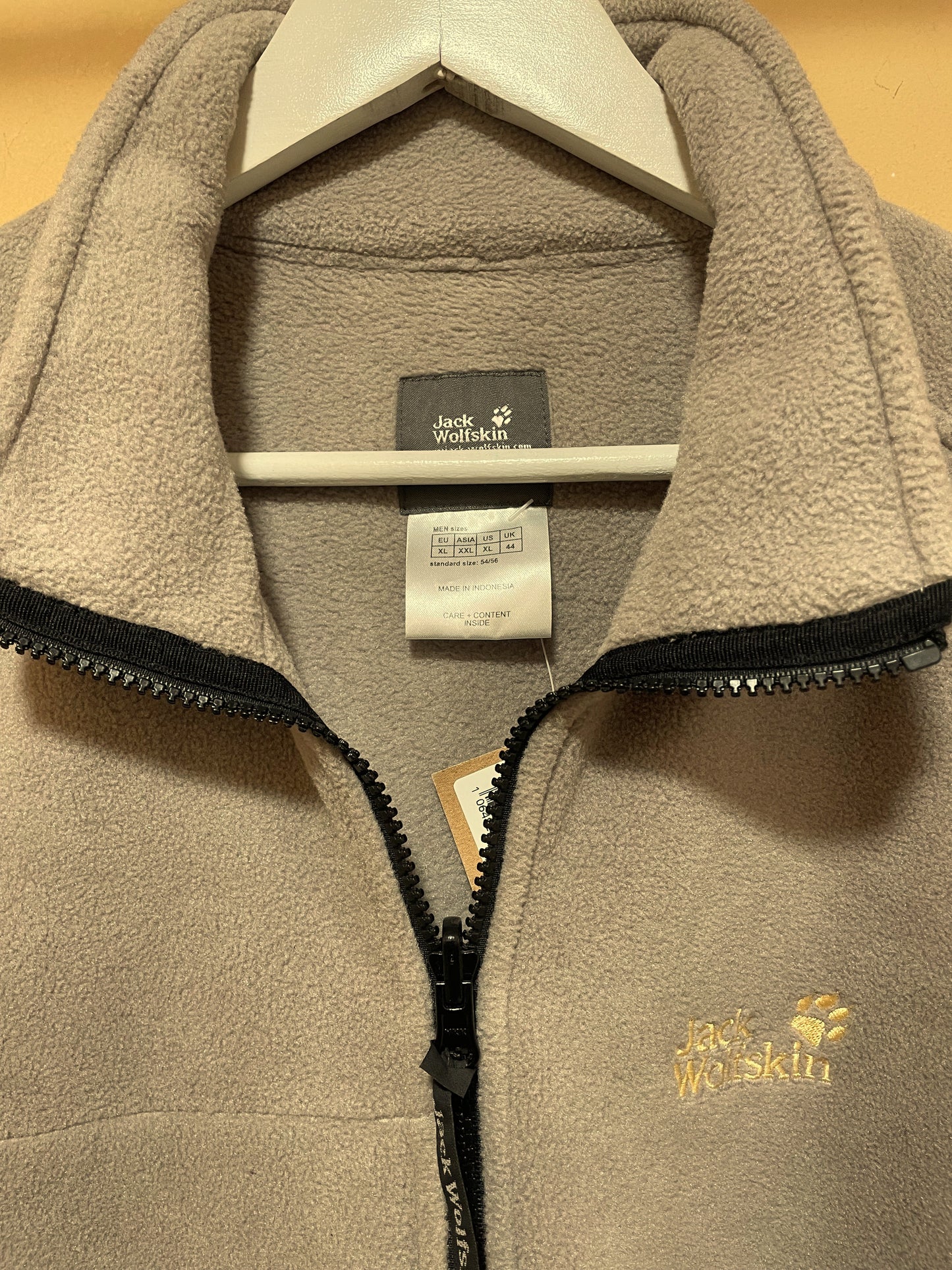 Ανδρική Φλις Ζακέτα JACK WOLFSKIN σε Ανοιχτό Εκρού - Λαδί χρώμα (Large)