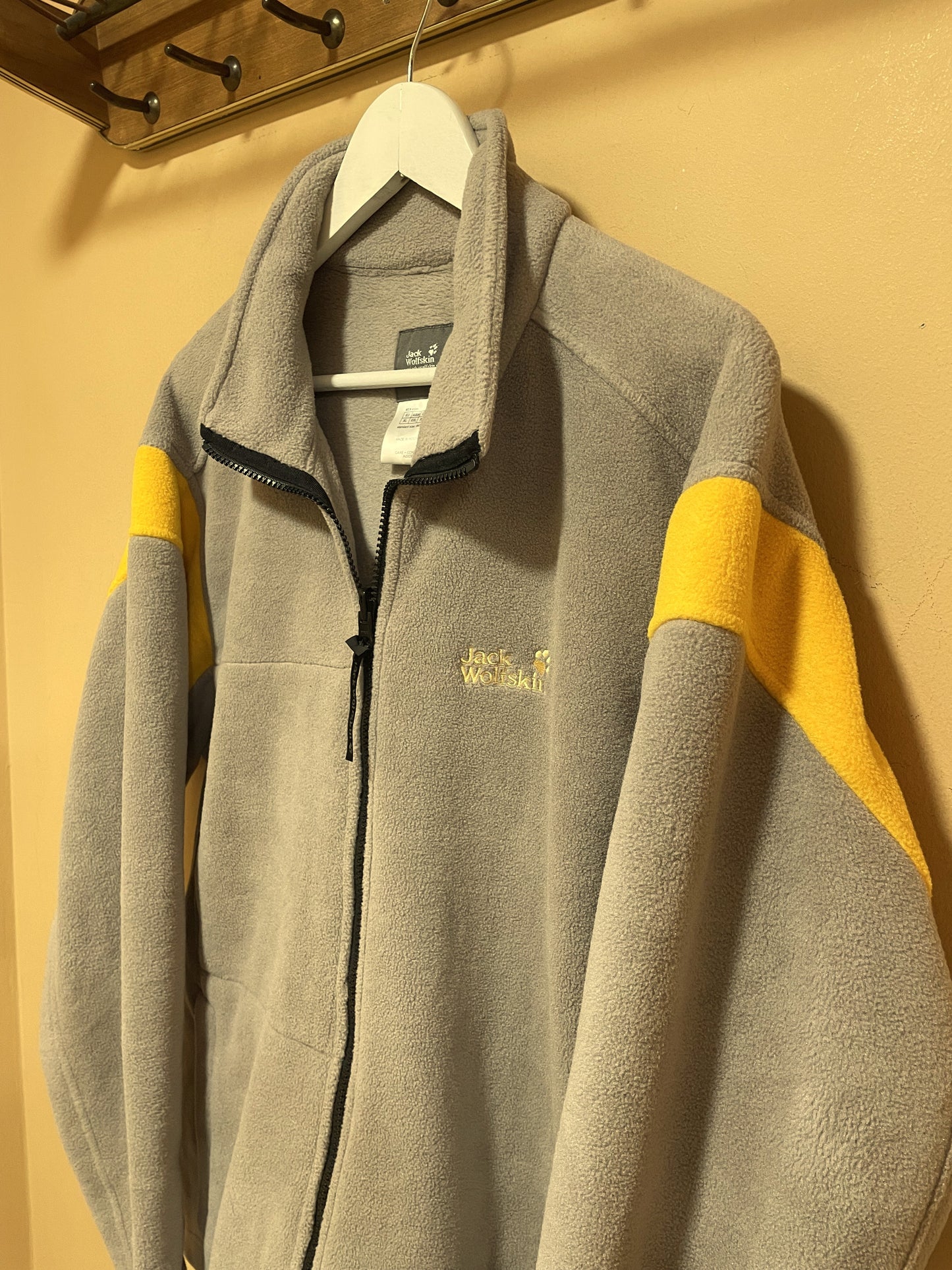 Ανδρική Φλις Ζακέτα JACK WOLFSKIN σε Ανοιχτό Εκρού - Λαδί χρώμα (Large)