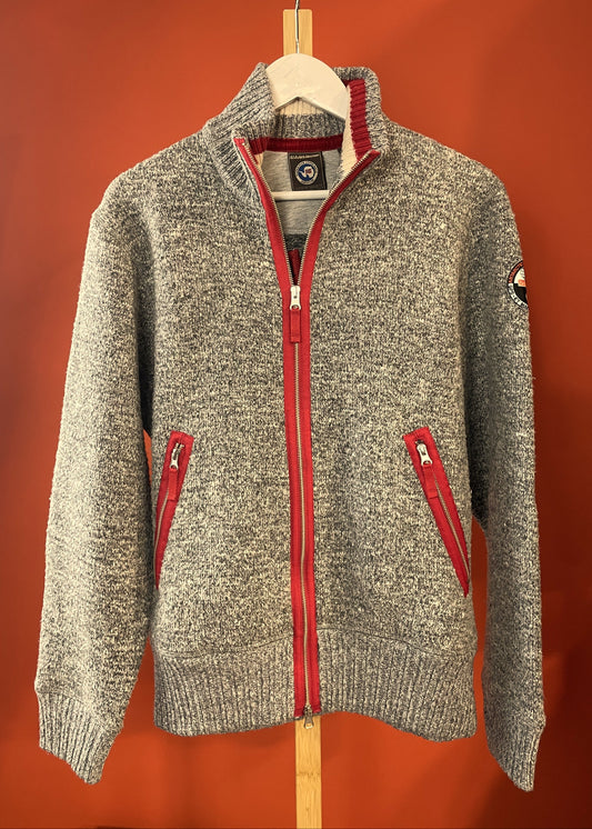 Πλεκτή, Ανδρική Ζακέτα NAPAPIJRI σε Ανοιχτό Γκρι