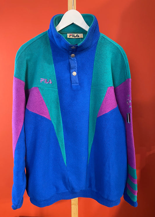 Vintage, Unisex, Φλις Μπλούζα FILA σε Παστέλ χρώματα (XL)