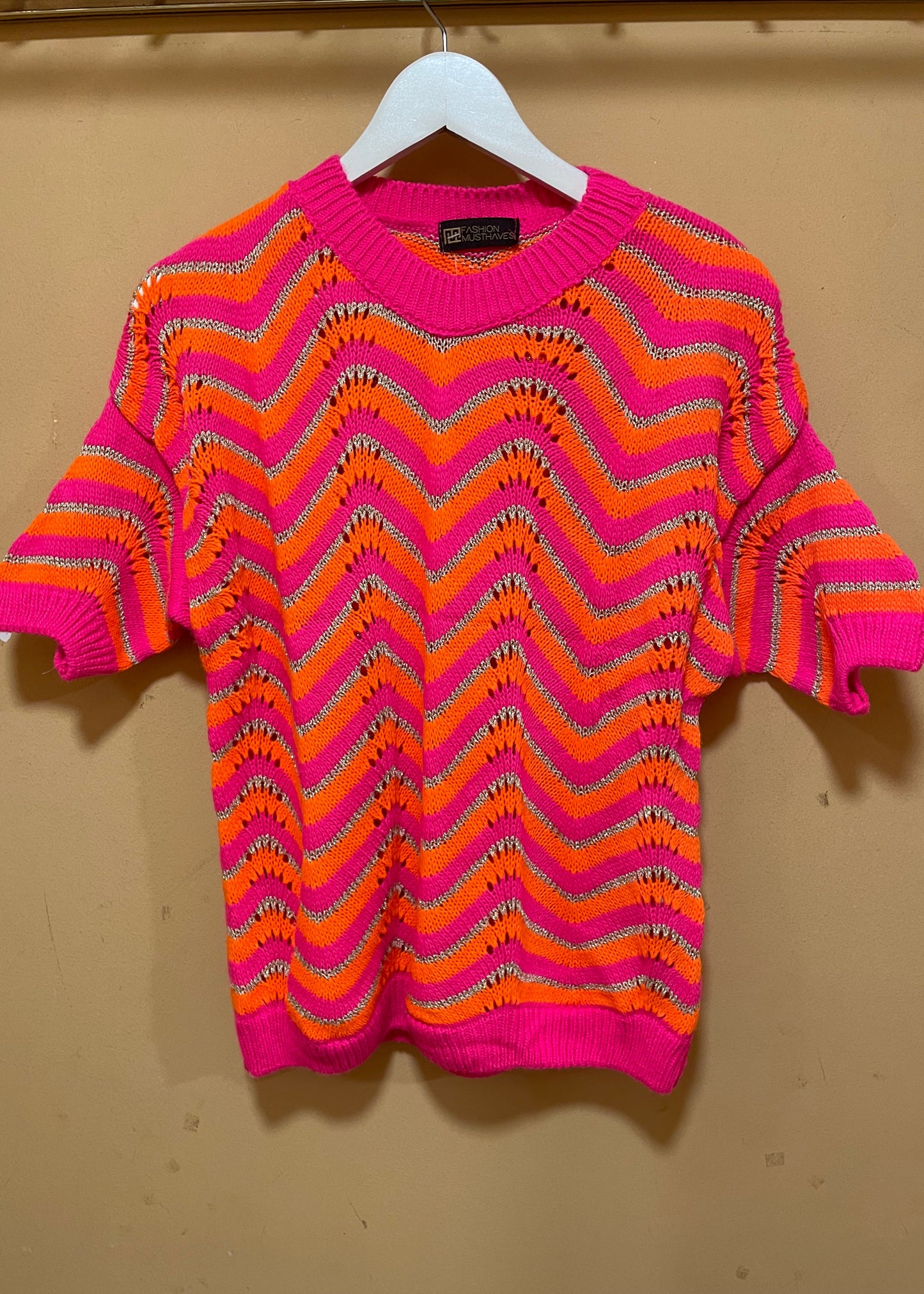 Vintage Γυναικεία Πλεκτή Μπλούζα FASHION MUSTHAVES σε Φλούο