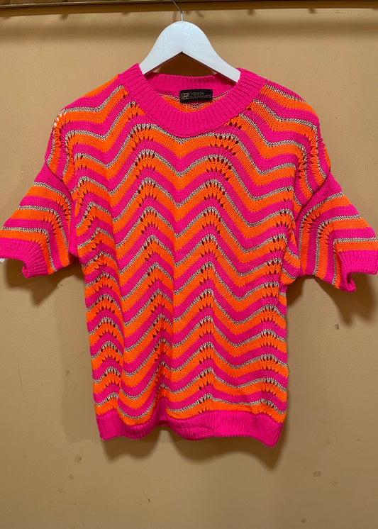 Vintage Γυναικεία Πλεκτή Μπλούζα FASHION MUSTHAVES σε Φλούο