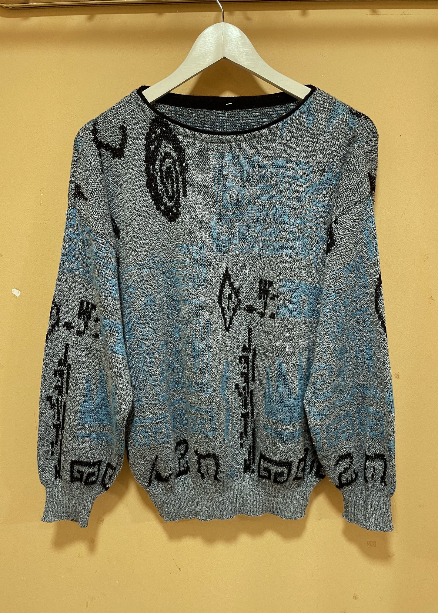 Vintage, Γυναικεία Πλεκτή Μπλούζα / Πουλόβερ σε Σιέλ Χρώμα