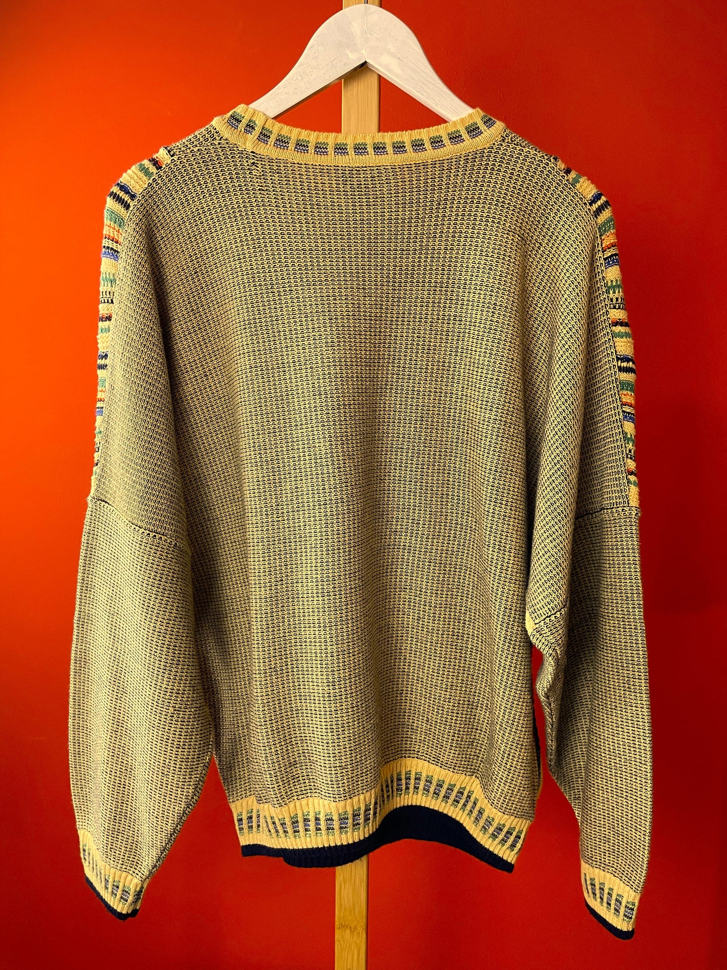 Vintage, Πλεκτή Μπλούζα / Πουλόβερ MONELLO σε Μουντό Κίτρινο Χρώμα (XL)