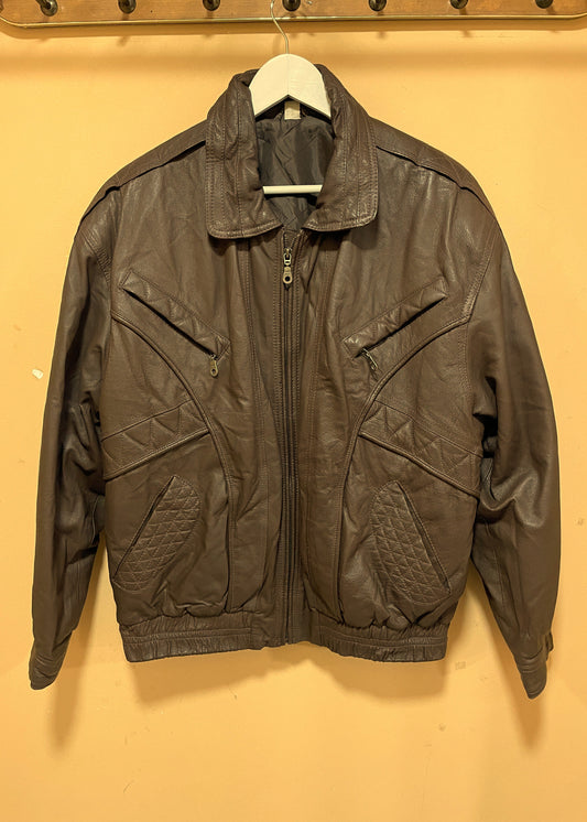 Vintage, Δερμάτινο Ανδρικό Μπουφάν BERTO LUCCI σε Καφέ χρώμα