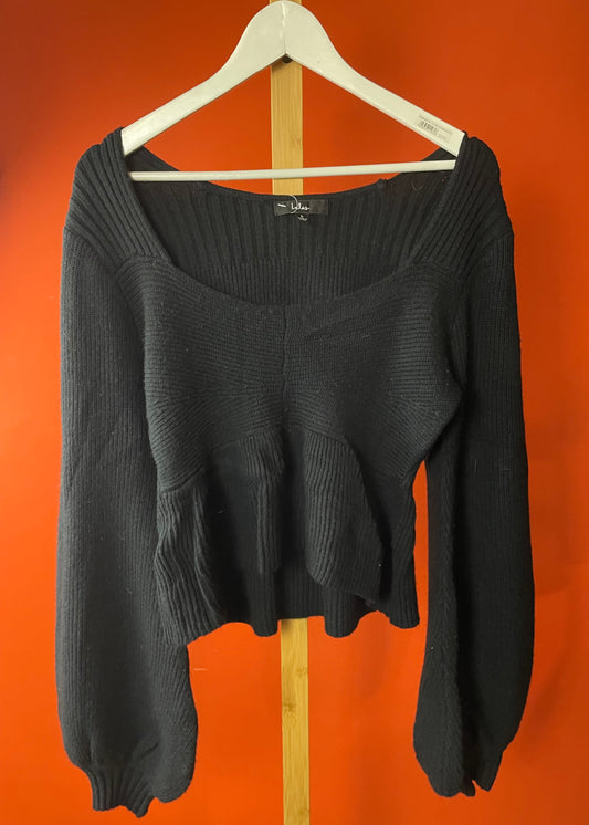 Γυναικεία Πλεκτή Μπλούζα LULUS σε Μαύρο χρώμα