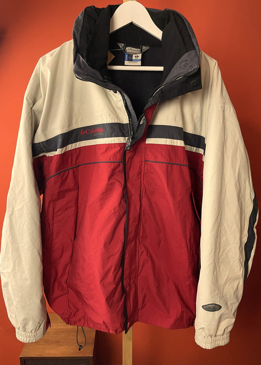 Ανδρικό, Sport Μπουφάν με Αποσπώμενη Φλις Ζακέτα COLUMBIA VERTEX σε Εκρού / Κόκκινο Χρώμα (Άνετο XL)