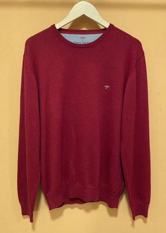 Βαμβακερή, Ανδρική Πλεκτή Μπλούζα / Πουλόβερ FYNCH-HATTON σε Βυσσινί 