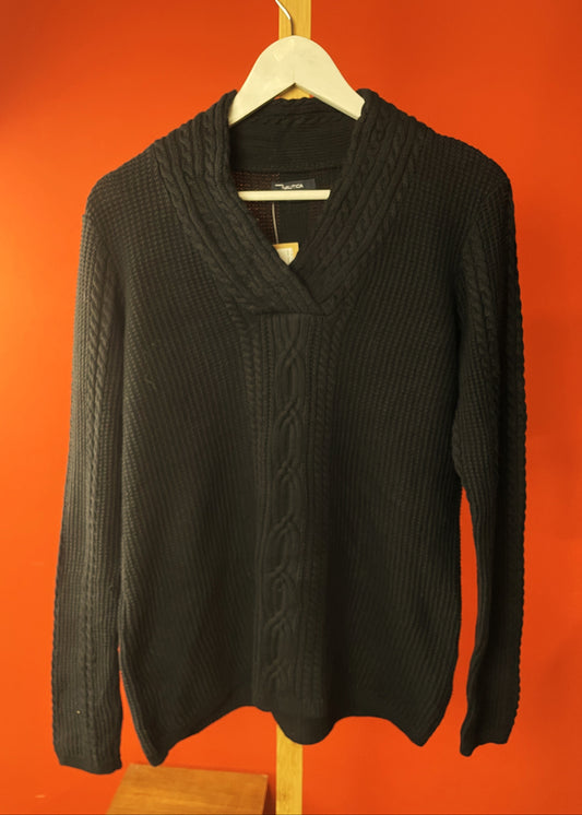 Βαμβακερή, Ανδρική Πλεκτή Μπλούζα / Πουλόβερ NAUTICA σε Μαύρο