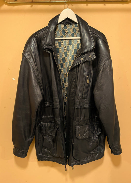UNIQUE ITEM: Vintage, Δερμάτινο Ανδρικό Μπουφάν HEITORN σε Μαύρο χρώμα
