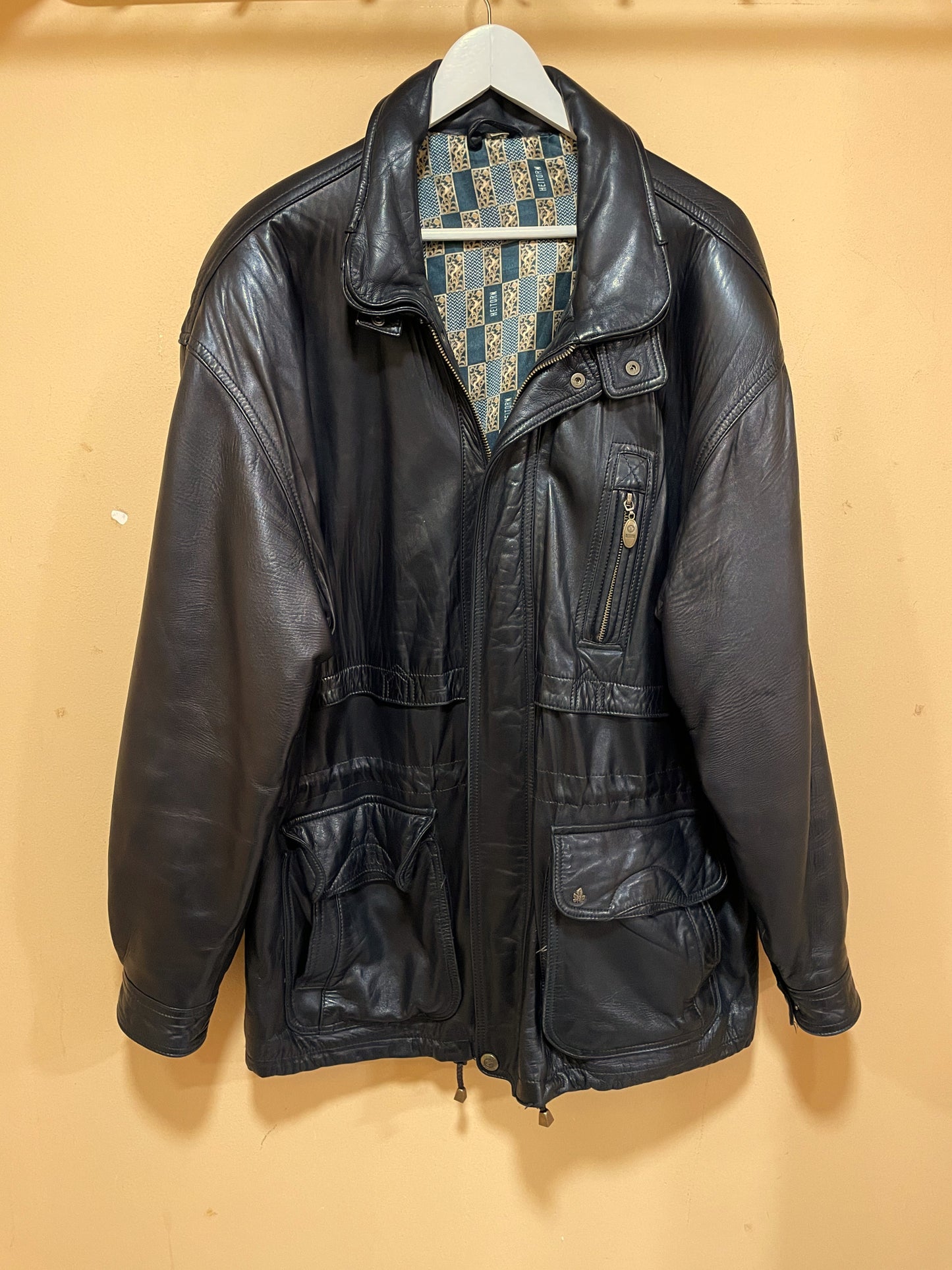 UNIQUE ITEM: Vintage, Δερμάτινο Ανδρικό Μπουφάν HEITORN σε Μαύρο χρώμα (2XL)