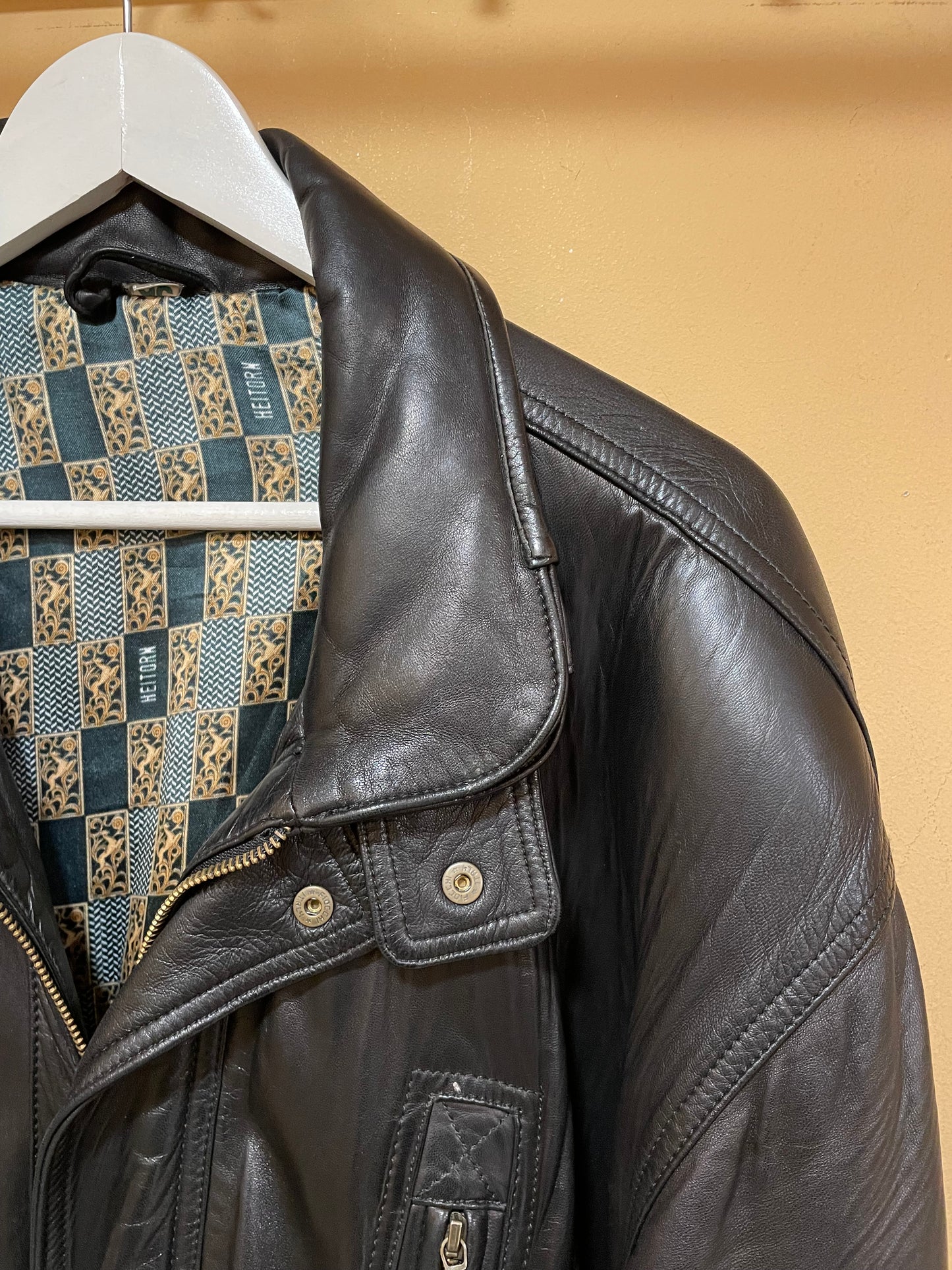 UNIQUE ITEM: Vintage, Δερμάτινο Ανδρικό Μπουφάν HEITORN σε Μαύρο χρώμα (2XL)