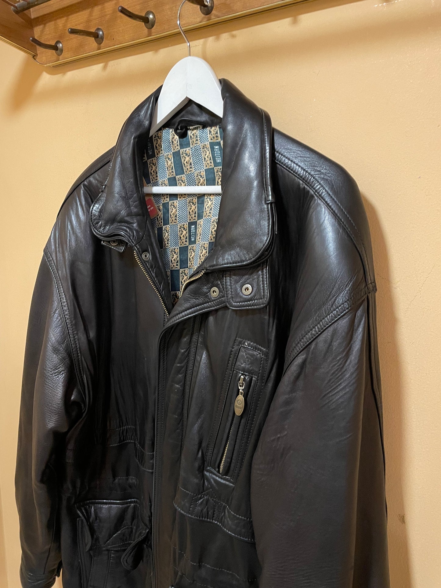 UNIQUE ITEM: Vintage, Δερμάτινο Ανδρικό Μπουφάν HEITORN σε Μαύρο χρώμα (2XL)