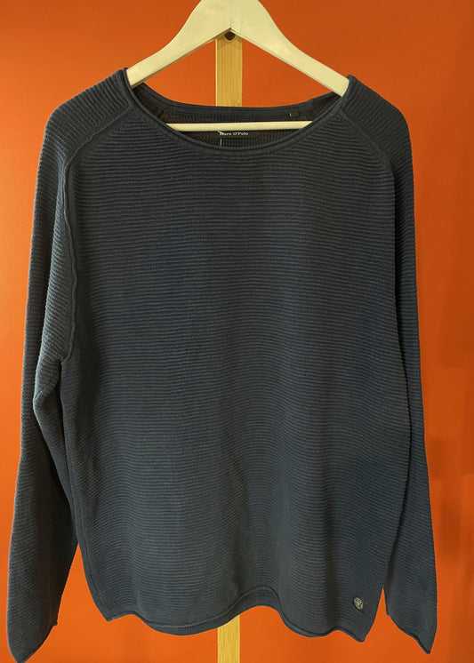 Βαμβακερή, Ανδρική Πλεκτή Μπλούζα MARC O' POLO σε Σκούρο Μπλε / Πετρόλ χρώμα