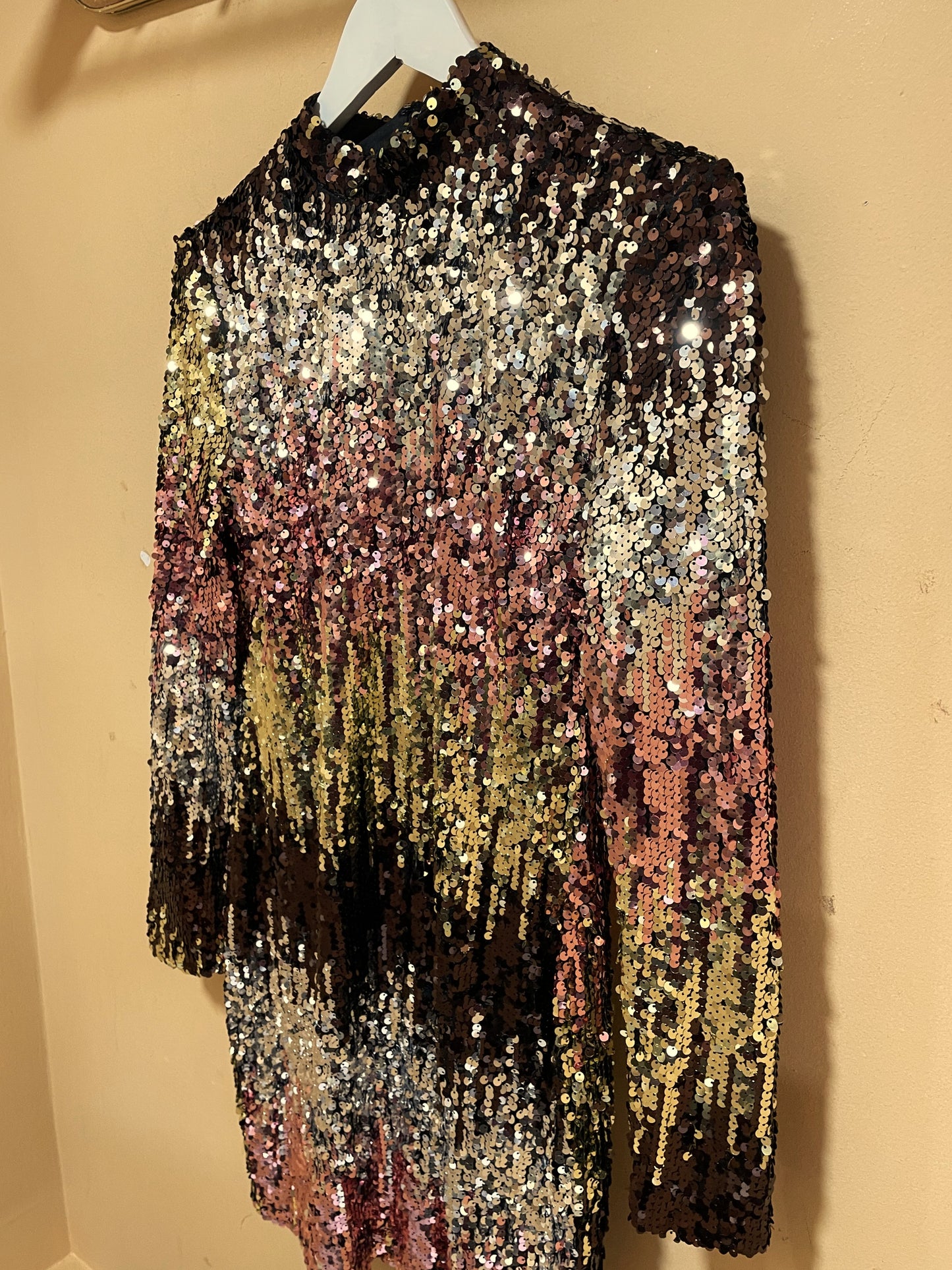 Αμπιγιέ Φόρεμα με Χρωματιστές Παγιέτες BLUE VANILLA (Medium)