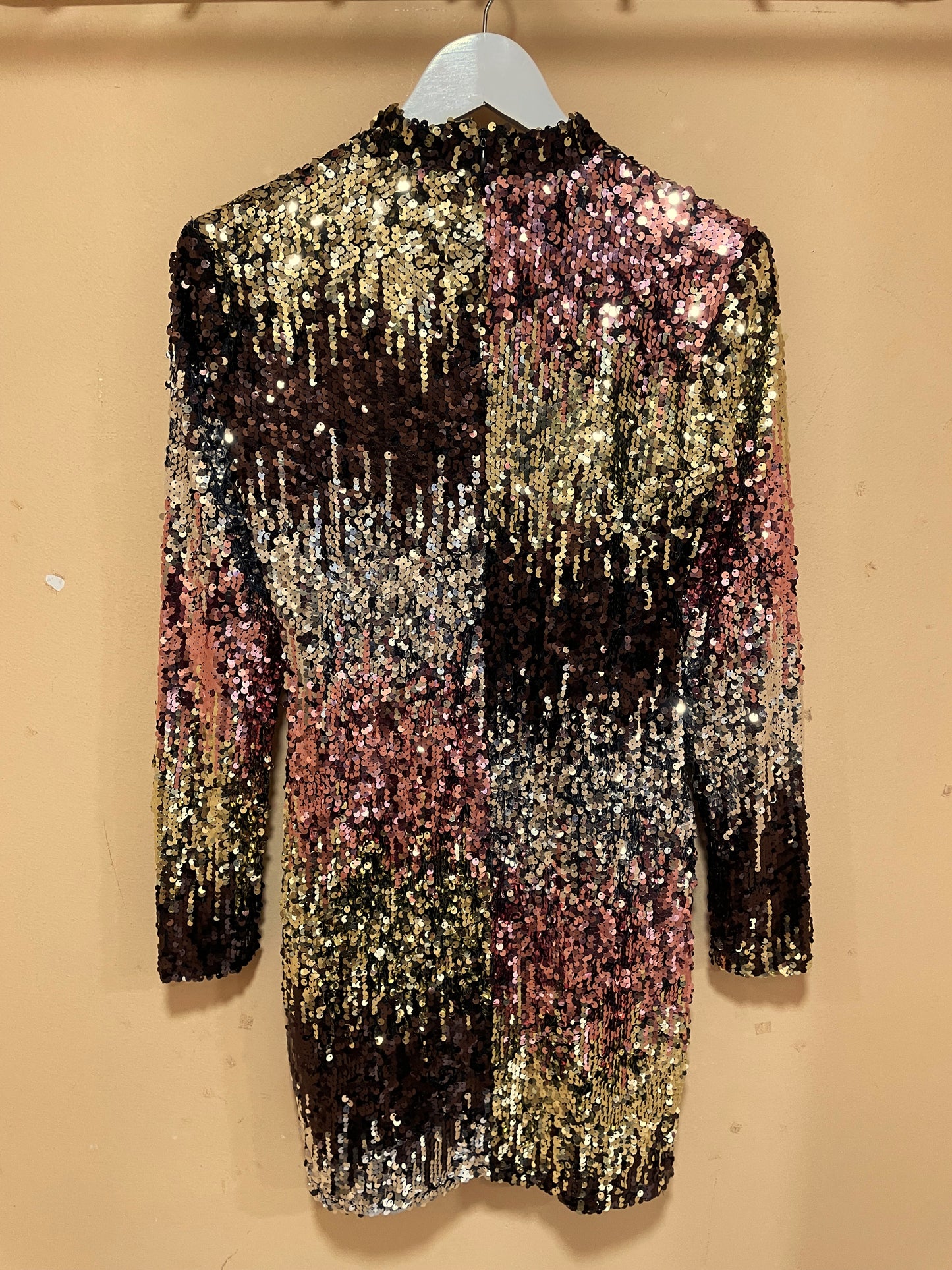 Αμπιγιέ Φόρεμα με Χρωματιστές Παγιέτες BLUE VANILLA (Medium)