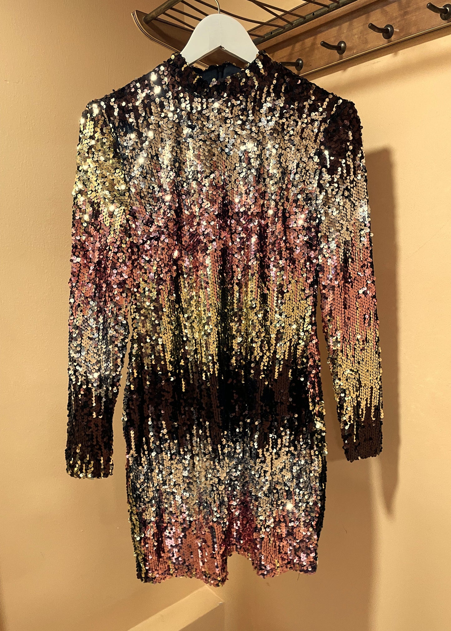 Αμπιγιέ Φόρεμα με Χρωματιστές Παγιέτες BLUE VANILLA