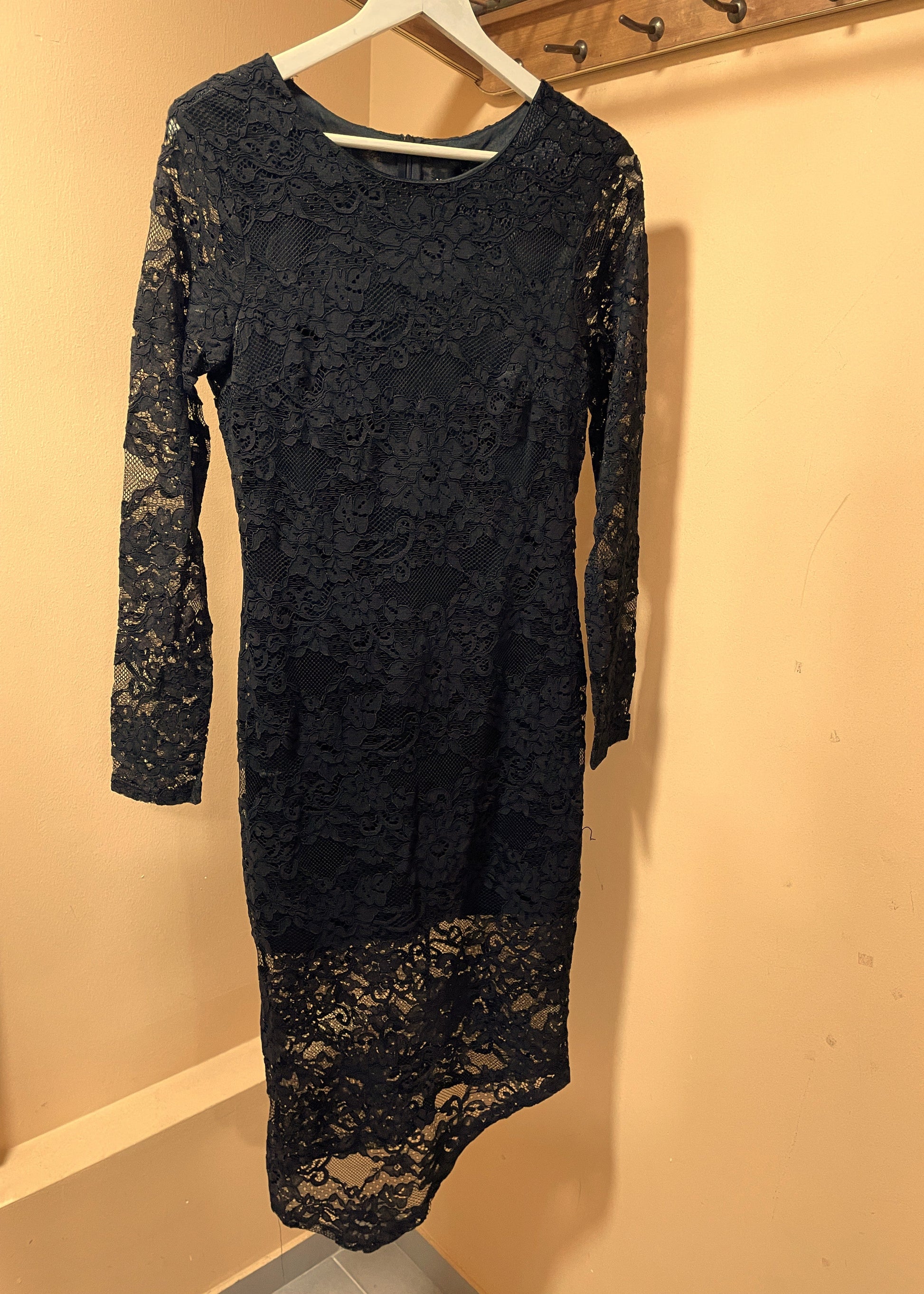 Stock, Βραδινό Φόρεμα Δαντέλα MELA LONDON σε Μαύρο χρώμα