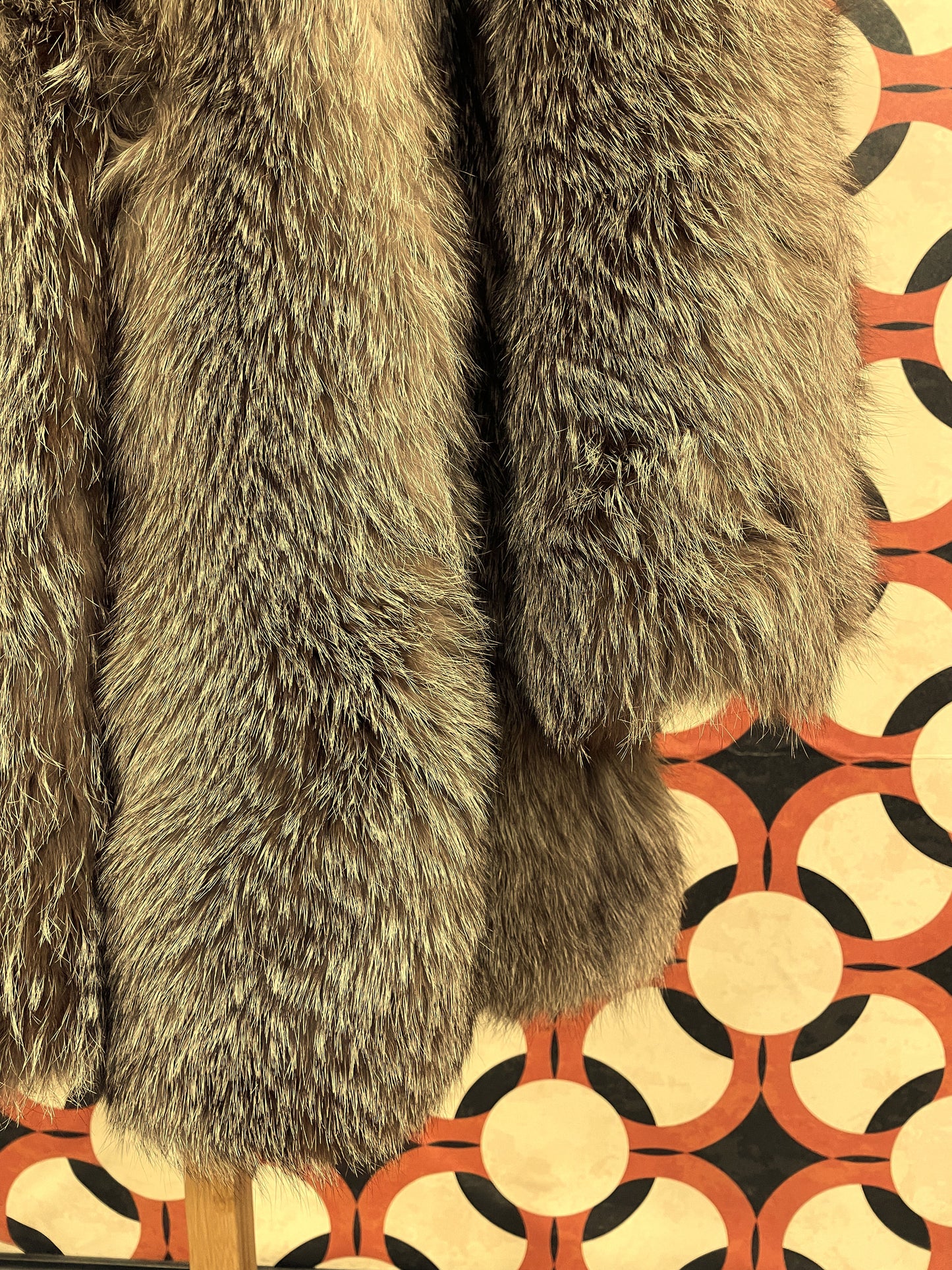 UNIQUE ITEM : Vintage, Φυσική Γούνα σε Καφέ - Μπεζ χρώμα (L/XL)