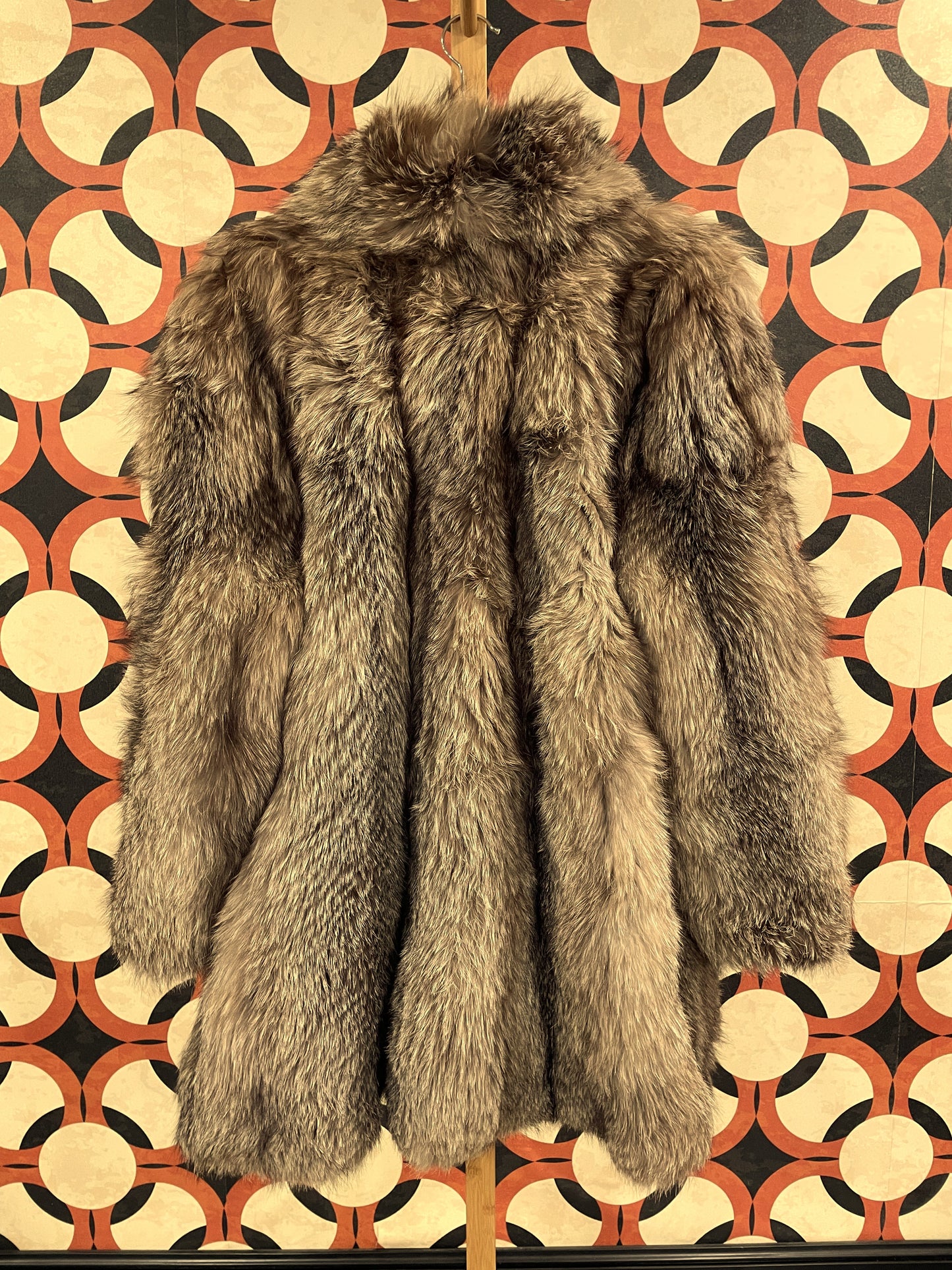 UNIQUE ITEM : Vintage, Φυσική Γούνα σε Καφέ - Μπεζ χρώμα (L/XL)