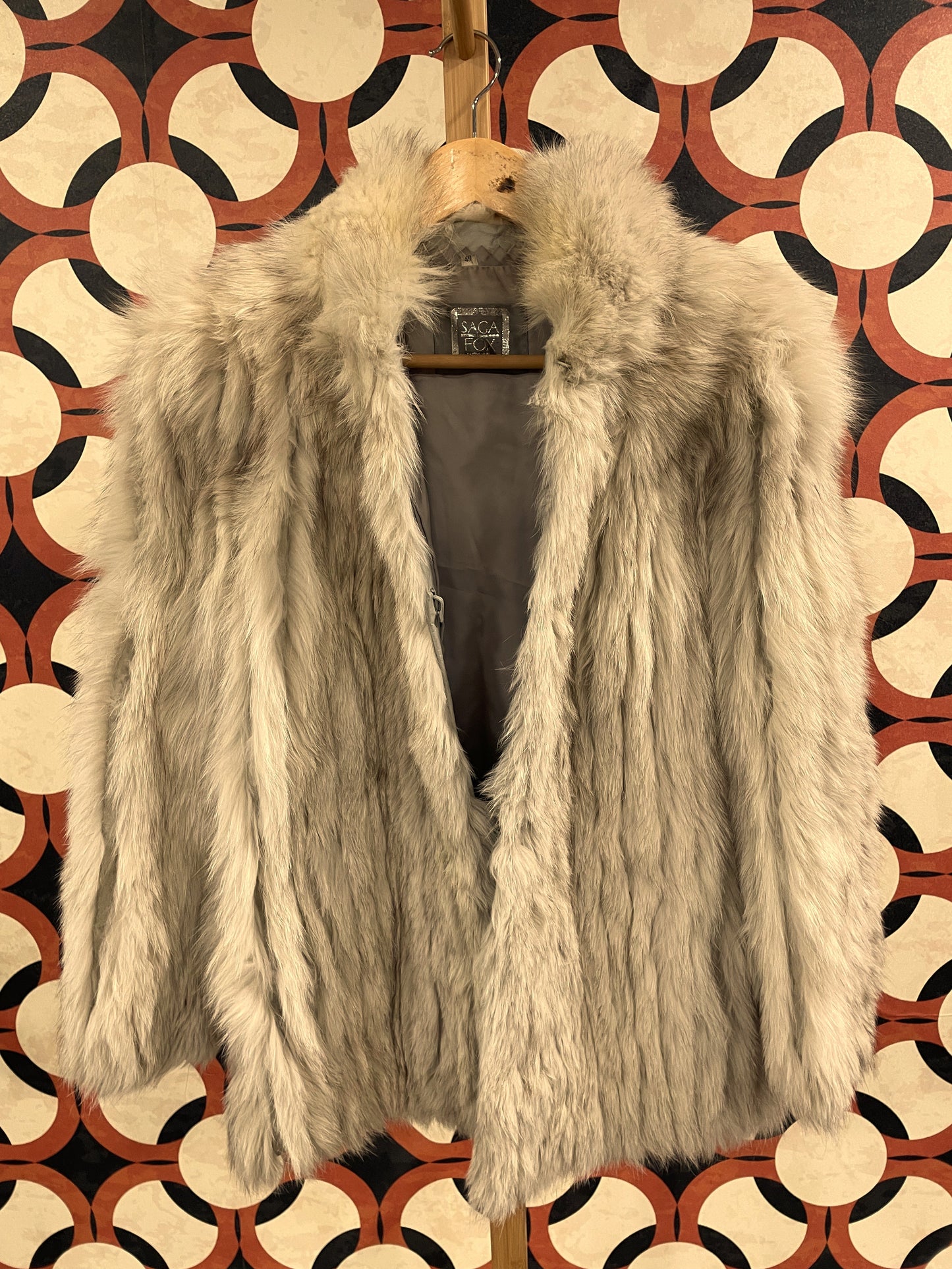 PREMIUM  QUALITY - Vintage, Φυσική Γούνα από Αλεπού SAGA FOX σε Σπασμένο Λευκό-Μπεζ χρώμα (Small)