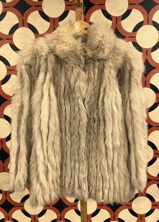 PREMIUM  QUALITY - Vintage, Φυσική Γούνα από Αλεπού SAGA FOX σε Σπασμένο Λευκό-Μπεζ χρώμα
